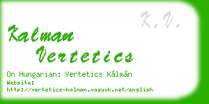 kalman vertetics business card