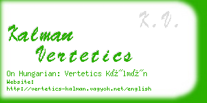kalman vertetics business card
